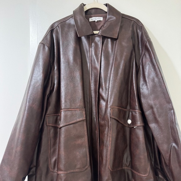 WeWoreWhat Vegan Leather Vintage Jacket - Picture 1 of 3